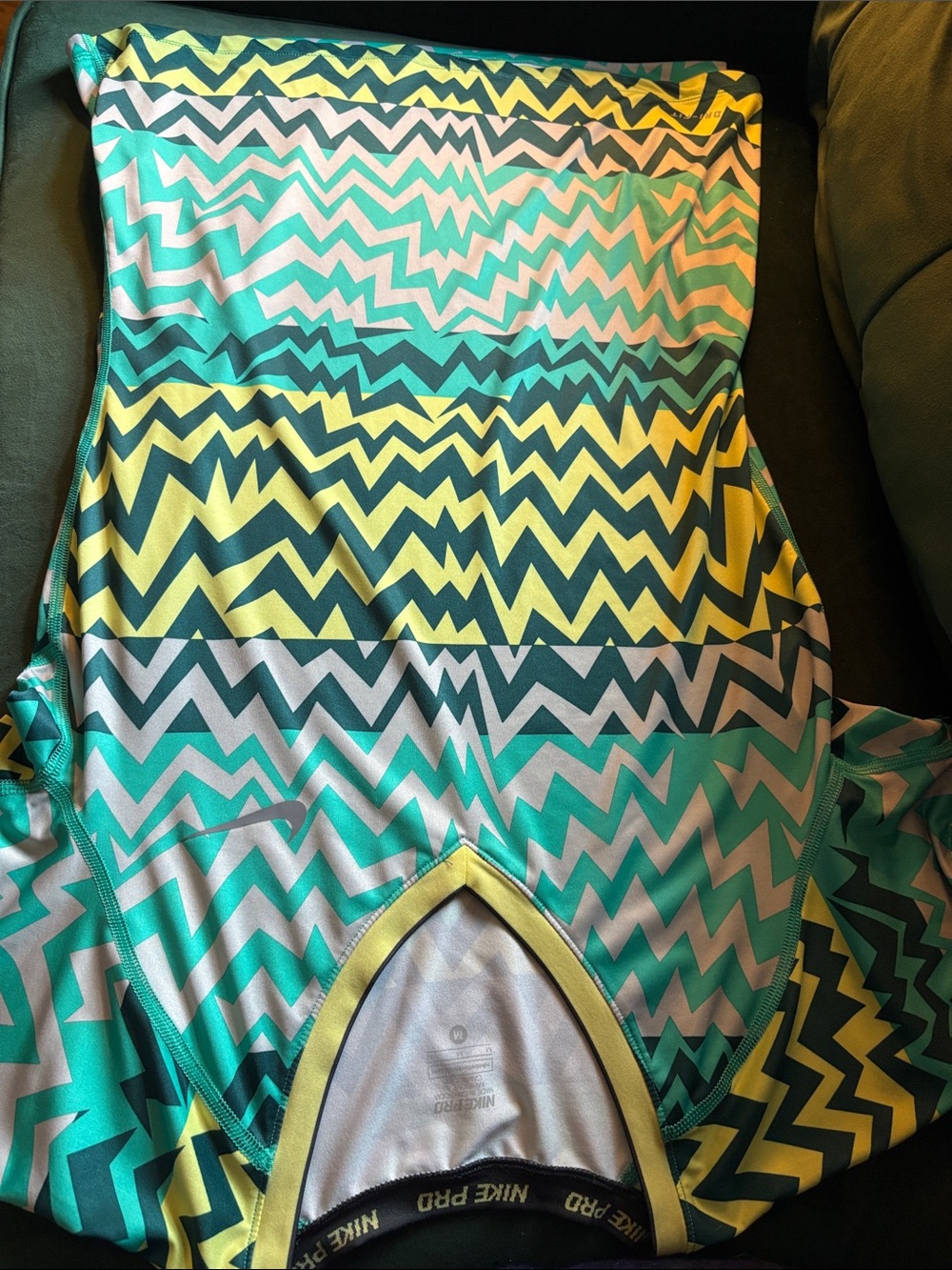 Nike ~ Women's Short Sleeve Athletic Top in Teal Yellow White Black